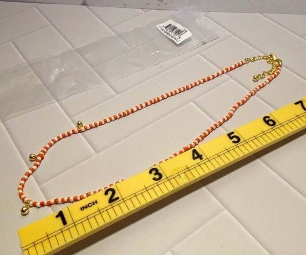 Uncommon James Orange Beaded Necklace With Gold Accents
